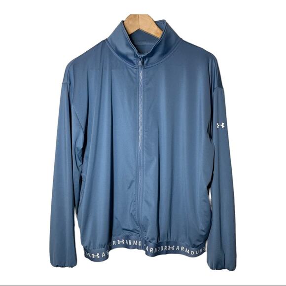Under Armour Blue Full Zip Heatgear Lightweight Jacket Large - Picture 1 of 9